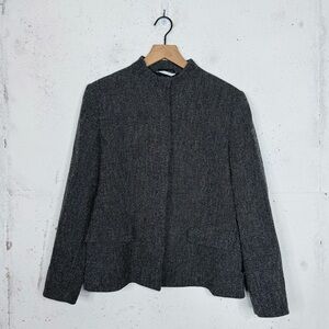 Max Mara Textured Boucle Knit Blazer Jacket Size 10